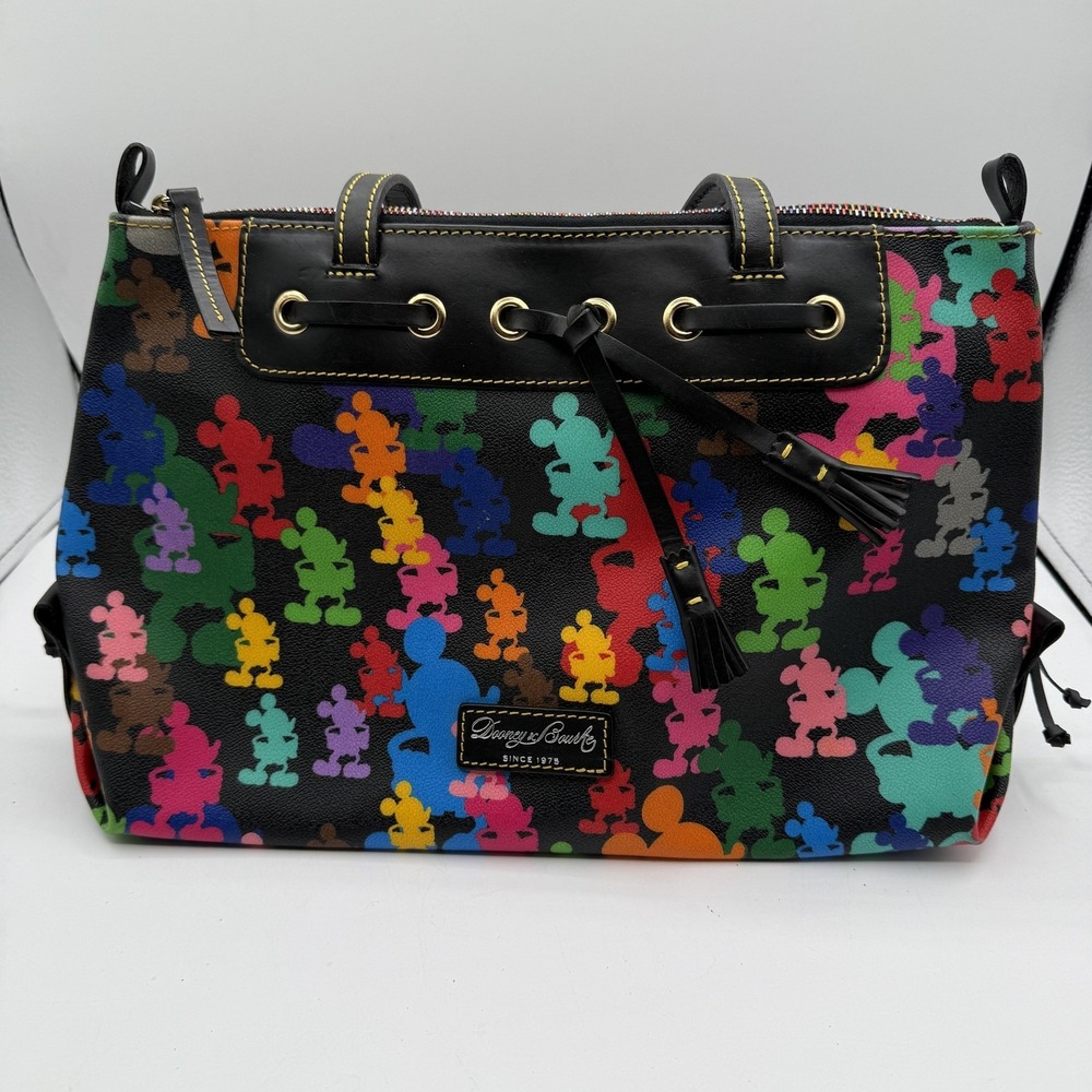 Dooney & Bourke Mickey Mouse Tote Bag Womens Black Multicolor Disney Parks Purse